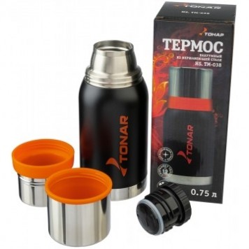 Термос Tonar TM-038 0,75 л черный (2 крышки-кружки)-4