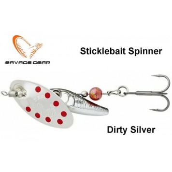 Блесна вращающаяся Savage Gear Sticklebait Spinner #4 9,1g sinking Dirty Silver