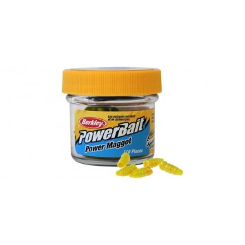 Силикон Berkley Gulp! Power Maggot Yellow (110 шт) (Опарыш желтый)