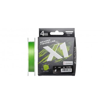 Шнур Favorite X1 PE 4x 150m #2.0/0.240mm 30lb/13.8kg (l.green)