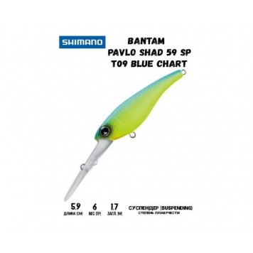 Воблер SHIMANO Bantam Pavlo Shad 59 SP 59mm 6g T09 Blue Chart